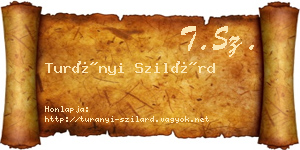 Turányi Szilárd névjegykártya